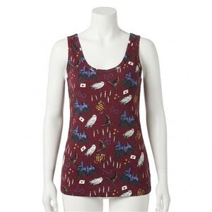 MeUndies Harry Potter Mischief Managed Tank Top Burgundy Hogwarts Size M